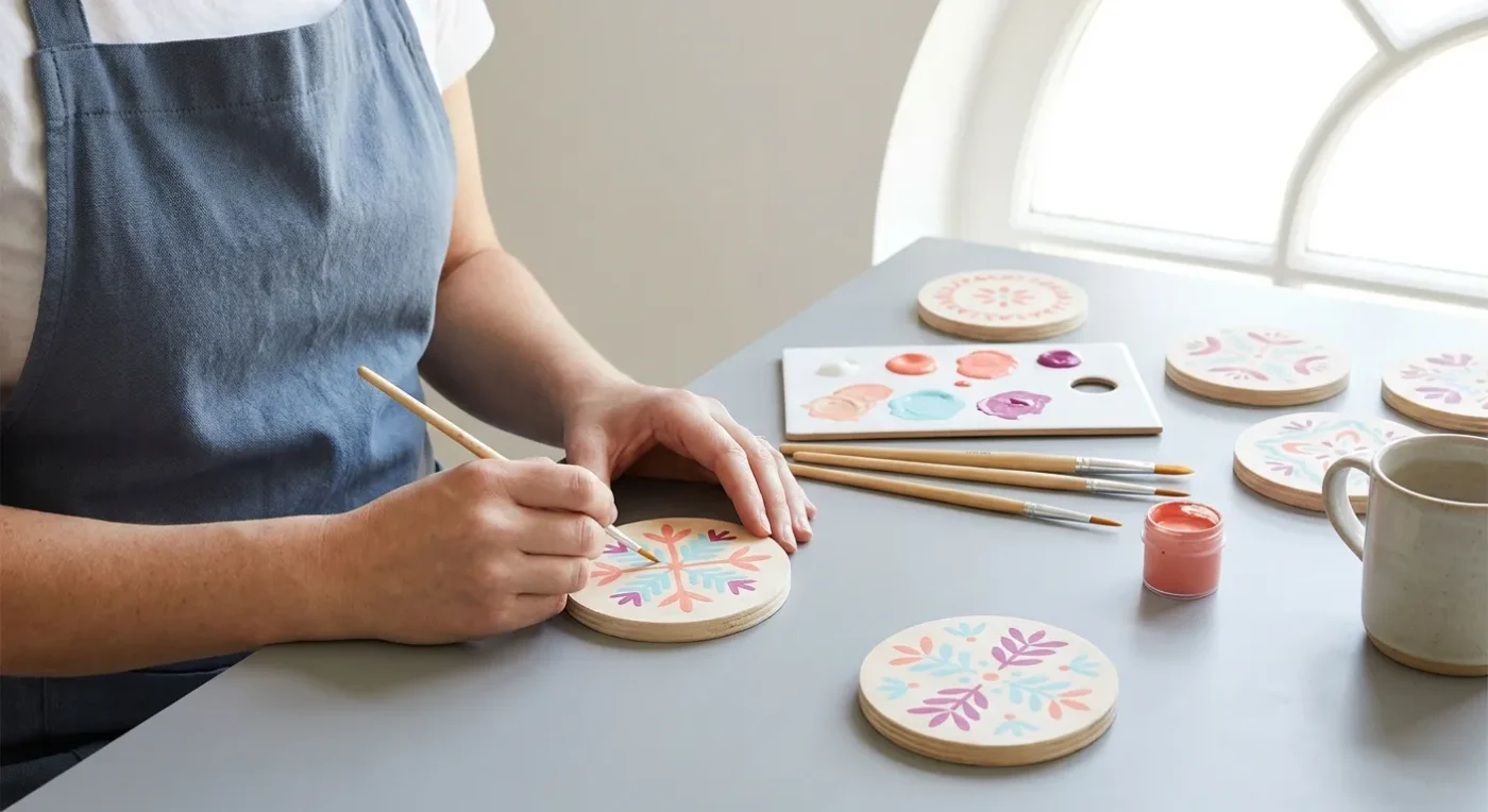 Folk Art Coasters Tutorial: Crafting Charming Home Decor