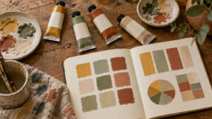 Paint Label Inventory illustrated by acrylic tubes and organized color swatches