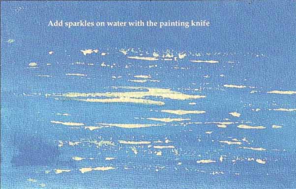 Drawing the sparkles in the water